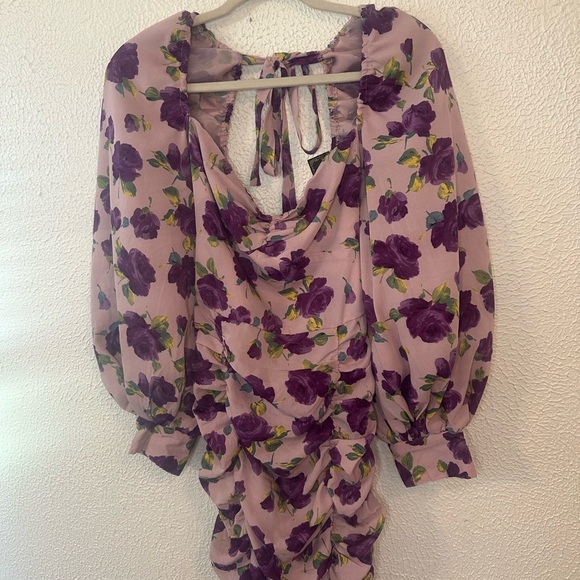 Nasty Gal Purple Pink Square Neck Bodycon Dress - Picture 4 of 14